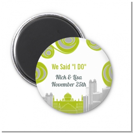 New Jersey Skyline - Personalized Bridal Shower Magnet Favors