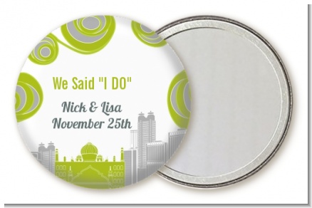 New Jersey Skyline - Personalized Bridal Shower Pocket Mirror Favors