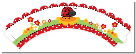 Modern Ladybug Red - Baby Shower Cupcake Wrappers