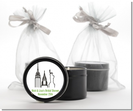 New York City - Bridal Shower Black Candle Tin Favors