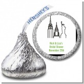 New York City - Hershey Kiss Bridal Shower Sticker Labels