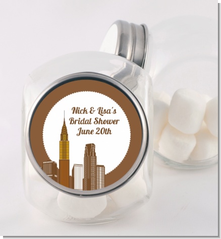 New York City Skyline - Personalized Bridal Shower Candy Jar