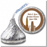 New York City Skyline - Hershey Kiss Bridal Shower Sticker Labels