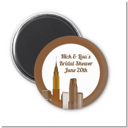 New York City Skyline - Personalized Bridal Shower Magnet Favors