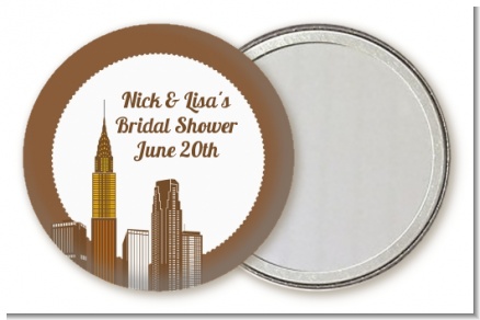 New York City Skyline - Personalized Bridal Shower Pocket Mirror Favors