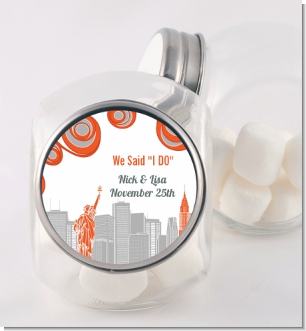 New York Skyline - Personalized Bridal Shower Candy Jar