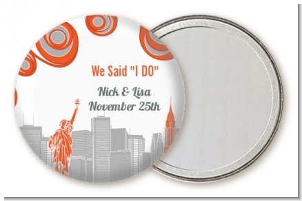 New York Skyline - Personalized Bridal Shower Pocket Mirror Favors