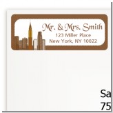 New York City Skyline - Bridal Shower Return Address Labels