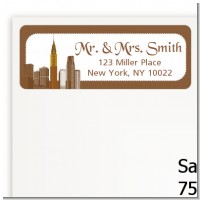New York City Skyline - Bridal Shower Return Address Labels
