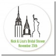New York City - Round Personalized Bridal Shower Sticker Labels thumbnail