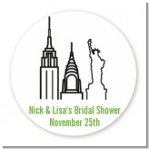 New York City - Round Personalized Bridal Shower Sticker Labels