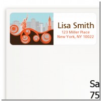 New York Skyline - Bridal Shower Return Address Labels