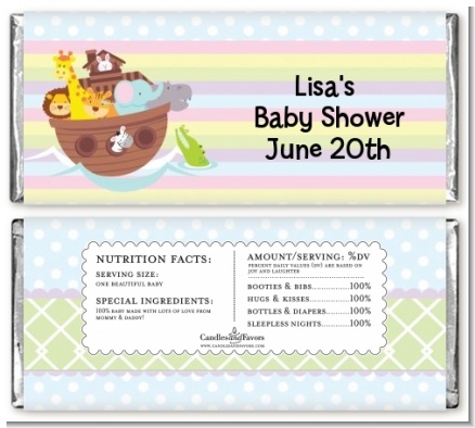 Noah's Ark - Personalized Baby Shower Candy Bar Wrappers