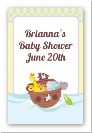 Noah's Ark - Custom Large Rectangle Baby Shower Sticker/Labels