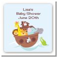 Noah's Ark - Square Personalized Baby Shower Sticker Labels thumbnail