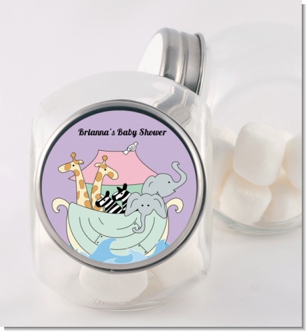 Noah's Ark Twins - Personalized Baby Shower Candy Jar
