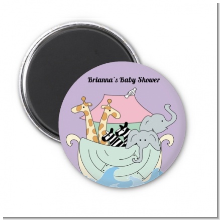 Noah's Ark Twins - Personalized Baby Shower Magnet Favors