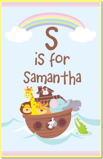 Noah's Ark - Personalized Baby Shower Nursery Wall Art