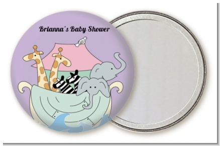 Noah's Ark Twins - Personalized Baby Shower Pocket Mirror Favors