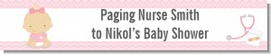 Little Girl Nurse On The Way - Personalized Baby Shower Banners