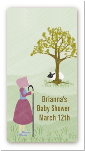 Nursery Rhyme - Little Bo Peep - Custom Rectangle Baby Shower Sticker/Labels