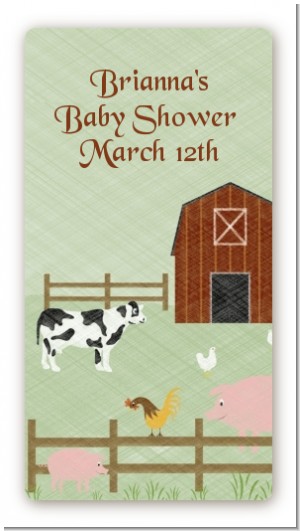 Nursery Rhyme - Old McDonald - Custom Rectangle Baby Shower Sticker/Labels