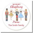 Nutcracker Ballet - Round Personalized Christmas Sticker Labels thumbnail