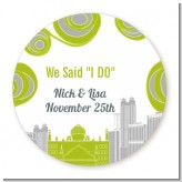 New Jersey Skyline - Round Personalized Bridal Shower Sticker Labels