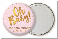 Oh Baby Shower Girl - Personalized Baby Shower Pocket Mirror Favors