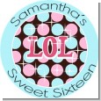 OMG LOL BFF Sweet 16 - Round Personalized Birthday Party Sticker Labels thumbnail