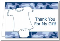 Baby Outfit Blue Camo - Baby Shower Thank You Cards