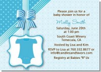 Baby Outfit Blue - Baby Shower Invitations