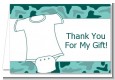 Baby Outfit Green Camo - Baby Shower Thank You Cards thumbnail