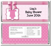 Baby Outfit Pink - Personalized Baby Shower Candy Bar Wrappers