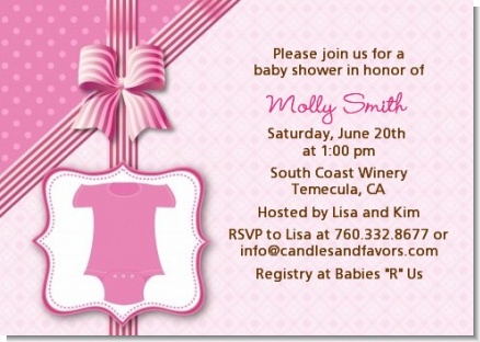 Baby Outfit Pink - Baby Shower Invitations