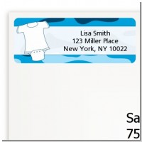 Baby Outfit Blue Camo - Baby Shower Return Address Labels