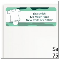 Baby Outfit Green Camo - Baby Shower Return Address Labels