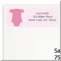 Baby Outfit Pink - Baby Shower Return Address Labels