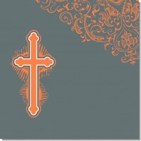 Cross Grey & Orange Baptism Theme