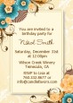 Orange & Blue Floral - Birthday Party Invitations thumbnail