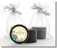 Orange & Blue Floral - Birthday Party Black Candle Tin Favors thumbnail