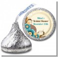 Orange & Blue Floral - Hershey Kiss Birthday Party Sticker Labels thumbnail