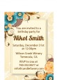 Orange & Blue Floral - Birthday Party Petite Invitations thumbnail