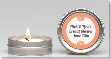 Orange Damask - Bridal Shower Candle Favors