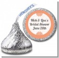 Orange Damask - Hershey Kiss Bridal Shower Sticker Labels thumbnail