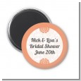 Orange Damask - Personalized Bridal Shower Magnet Favors thumbnail