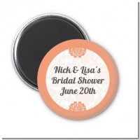 Orange Damask - Personalized Bridal Shower Magnet Favors