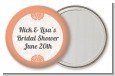 Orange Damask - Personalized Bridal Shower Pocket Mirror Favors thumbnail