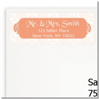 Orange Damask - Bridal Shower Return Address Labels
