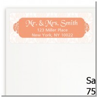 Orange Damask - Bridal Shower Return Address Labels